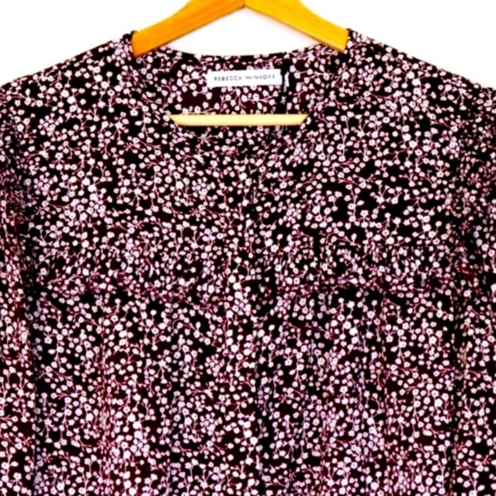 Rebecca Minkoff Selandra Floral Currant Button Blouse Large NWT - Picture 3 of 12